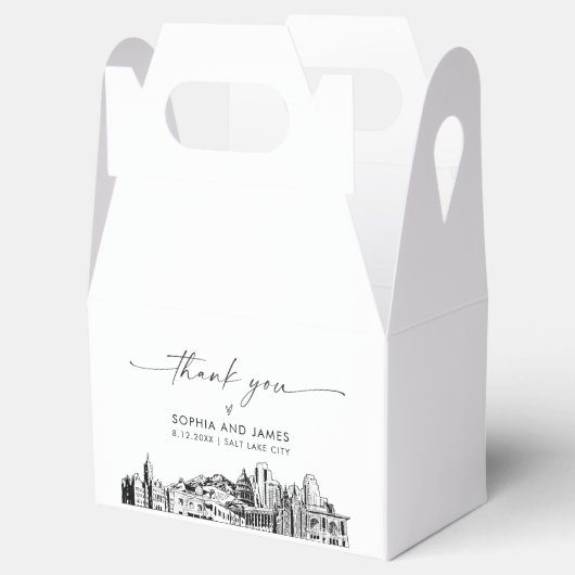 Salt Lake City bruiloft gepersonaliseerde gunst bo Bedankdoosjes (Geopend)