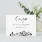 Salt Lake City Bruiloft Minimalistische schets RSV Informatiekaartje (Staand voorkant)