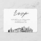 Salt Lake City Bruiloft Minimalistische schets RSV Informatiekaartje (Voorkant)