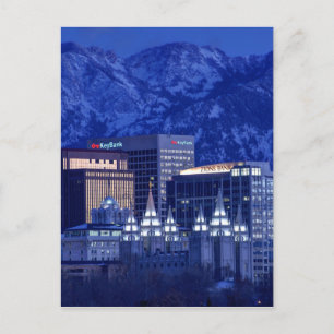 Salt Lake City Downtown Winter Skyline Briefkaart