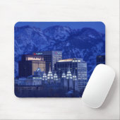 Salt Lake City Downtown Winter Skyline Muismat (Met muis)