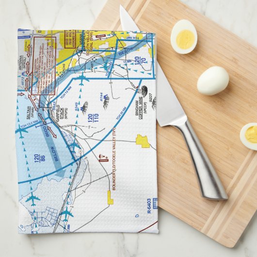 Salt Lake City Flyway Chart Theedoek (Quarter Fold)