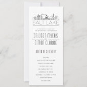 Salt Lake City gestileerde skyline | Trouwprogramm Kaart (Voorkant)