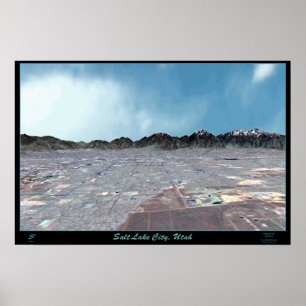 Salt Lake City in Perspective II, Utah satellietbe Poster