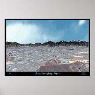 Salt Lake City in Perspective II, Utah satellietbe Poster