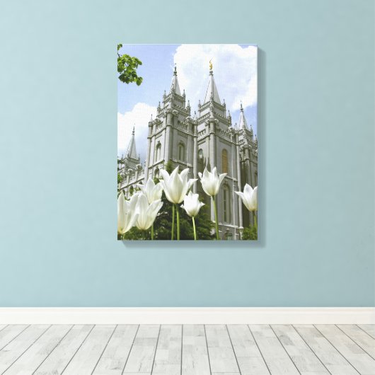Salt Lake City LDS Temple Canvas Afdruk (Insitu (Houten vloer))