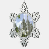 Salt Lake City, LDS Temple Tin Sneeuwvlok Ornament (Rechts)