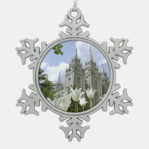 Salt Lake City, LDS Temple Tin Sneeuwvlok Ornament