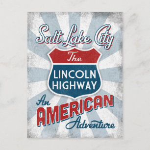 Salt Lake City Lincoln Hwy Amerika Utah Briefkaart