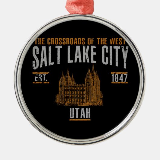 Salt Lake City Metalen Ornament (Voorkant)