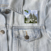 Salt Lake City Mormon Temple Vierkante Button 5,1 Cm (In situ)