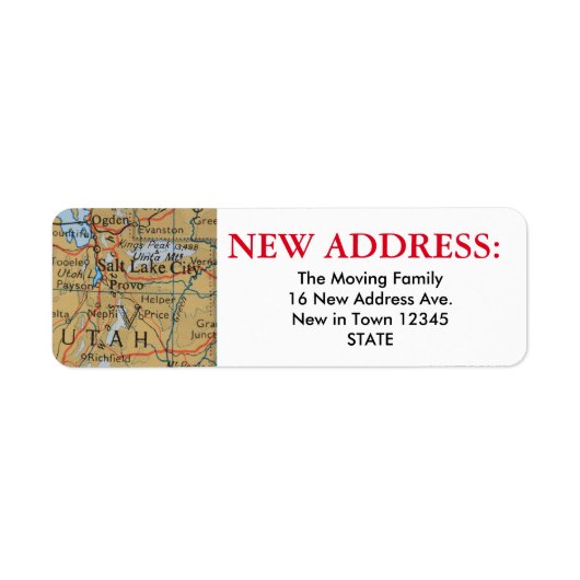 Salt Lake City New Address Label (Voorkant)