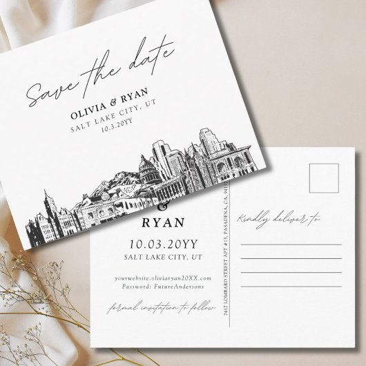 Salt Lake City Save the Date Briefkaart Wedding