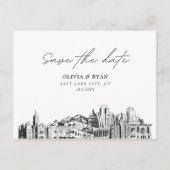 Salt Lake City Save the Date Briefkaart Wedding (Voorkant)