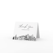 Salt Lake City Silhouette Schets Bedankkaart
