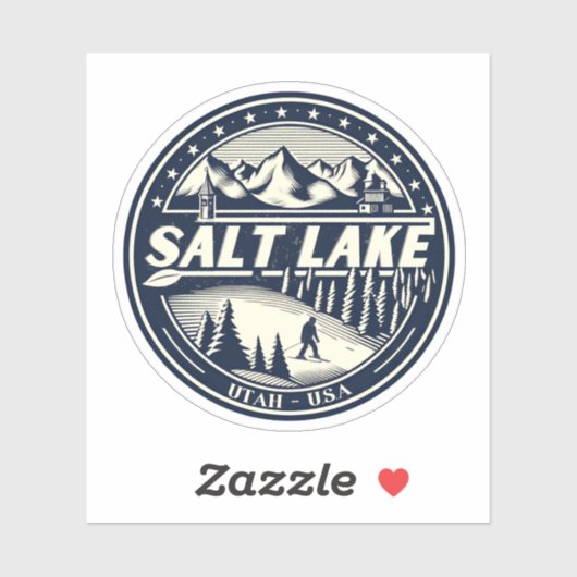 Salt Lake City Skigebieden Utah skigeschenken Sticker (Vel)