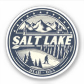 Salt Lake City Skigebieden Utah skigeschenken Sticker (Voorkant)
