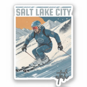 Salt Lake City skigebieden Utah Sticker