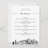 Salt Lake City Skyline bruiloft diner menu 5x7 (Voorkant)