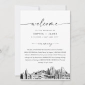 Salt Lake City Skyline huwelijksprogramma 5x7 Kaar Kaart (Voorkant)