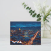 Salt Lake City Skyline Mountain View Briefkaart (Staand voorkant)