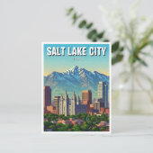 Salt Lake City Skyline Utah Briefkaart (Staand voorkant)