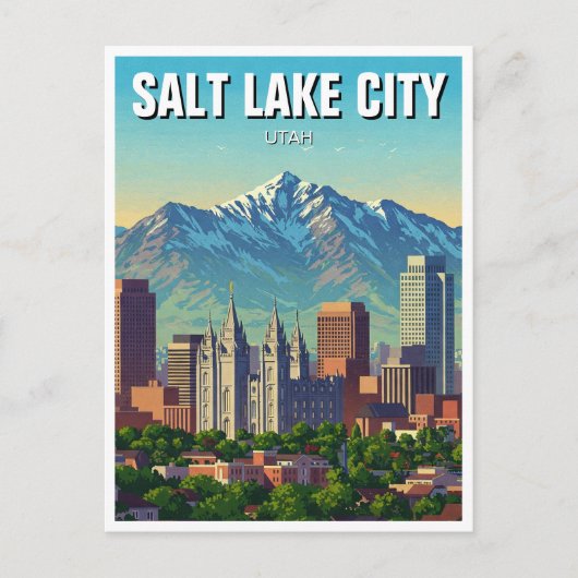 Salt Lake City Skyline Utah Briefkaart (Voorkant)