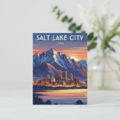 Salt Lake City Skyline Utah Briefkaart (Staand voorkant)