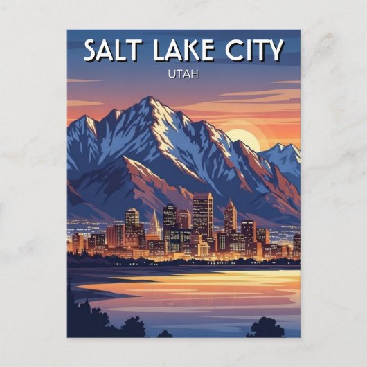 Salt Lake City Skyline Utah Briefkaart (Voorkant)