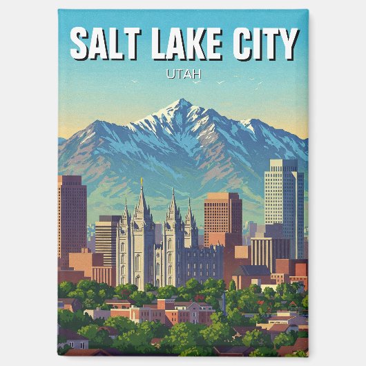 Salt Lake City Skyline Utah Magneet (Voorkant)