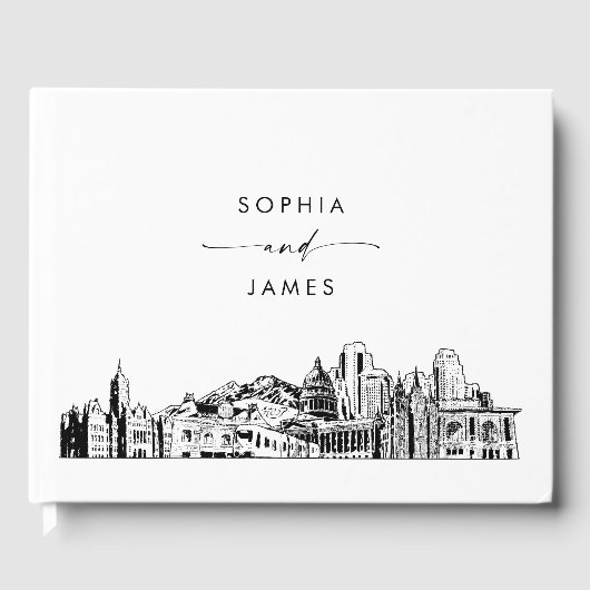 Salt Lake City Skyline Wedding Gastenboek (Voorkant)