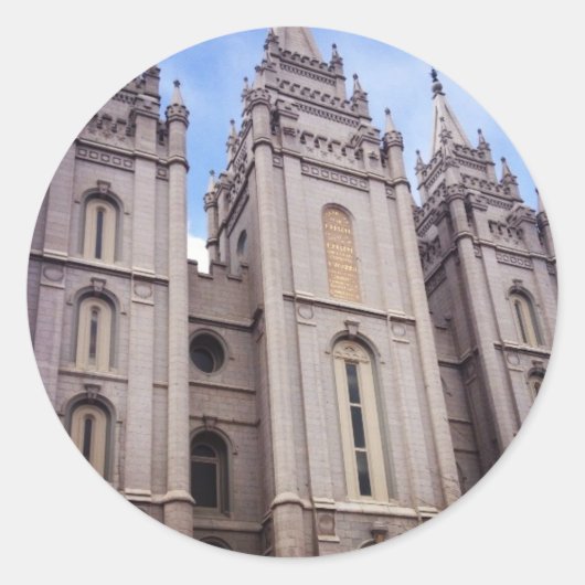 Salt Lake City Temple Ronde Sticker (Voorkant)