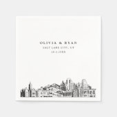 Salt Lake City Trouwpapier Cocktail servet (Voorkant)