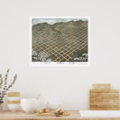 Salt Lake City, UT Panoramic Map - 1870 Poster (Keuken)