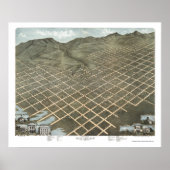 Salt Lake City, UT Panoramic Map - 1870 Poster (Voorkant)