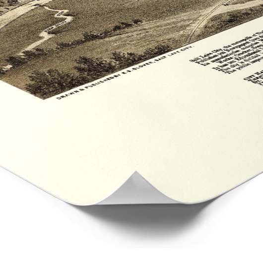 Salt Lake City, UT Panoramic Map - 1875 Poster (Hoek)