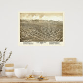 Salt Lake City, UT Panoramic Map - 1875 Poster (Keuken)