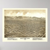 Salt Lake City, UT Panoramic Map - 1875 Poster (Voorkant)