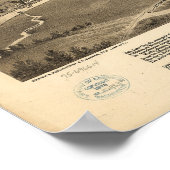 Salt Lake City Utah 1875 Antiek Panoramische Kaart Poster (Hoek)