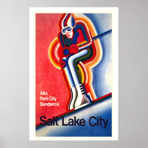 Salt Lake City Utah Amerika Verenigde Staten Oud R Poster