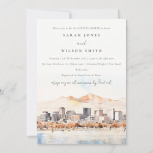 Salt Lake City Utah Aquarel Bruiloftsfeest Kaart