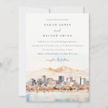 Salt Lake City, Utah Aquarel Landschap Bruiloft