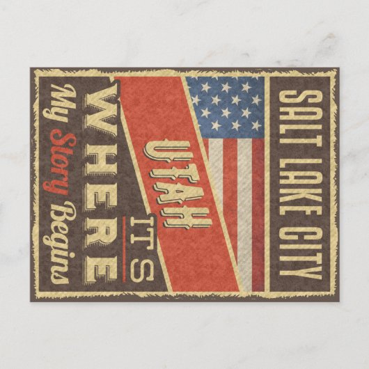 Salt Lake City Utah Briefkaart (Voorkant)
