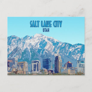 Salt Lake City Utah Downtown Vintage Briefkaart