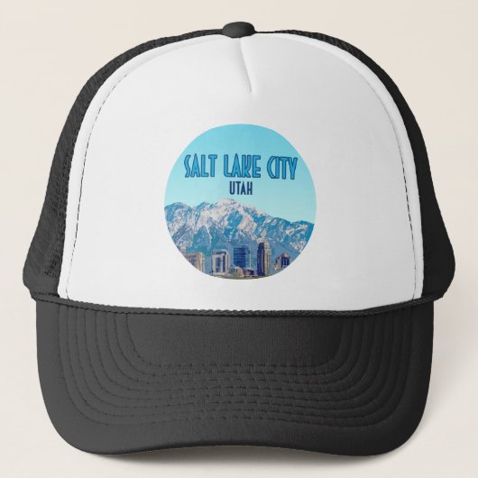 Salt Lake City Utah Downtown Vintage Trucker Pet (Voorkant)