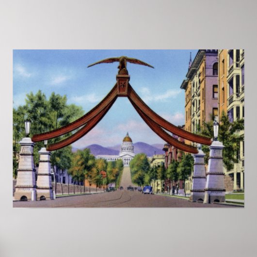 Salt Lake City Utah Eagle Gate Poster (Voorkant)