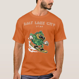 Salt Lake City Utah Funny Snowboarding Beer Hops T-shirt