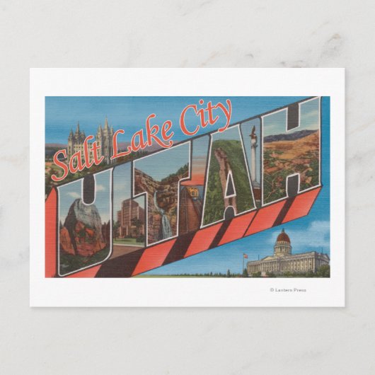Salt Lake City, Utah - Grote letterscènes Briefkaart (Voorkant)