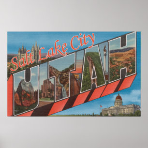 Salt Lake City, Utah - Grote letterscènes Poster