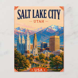 🏔️ Salt Lake City Utah Herinnering Van Tempel Briefkaart